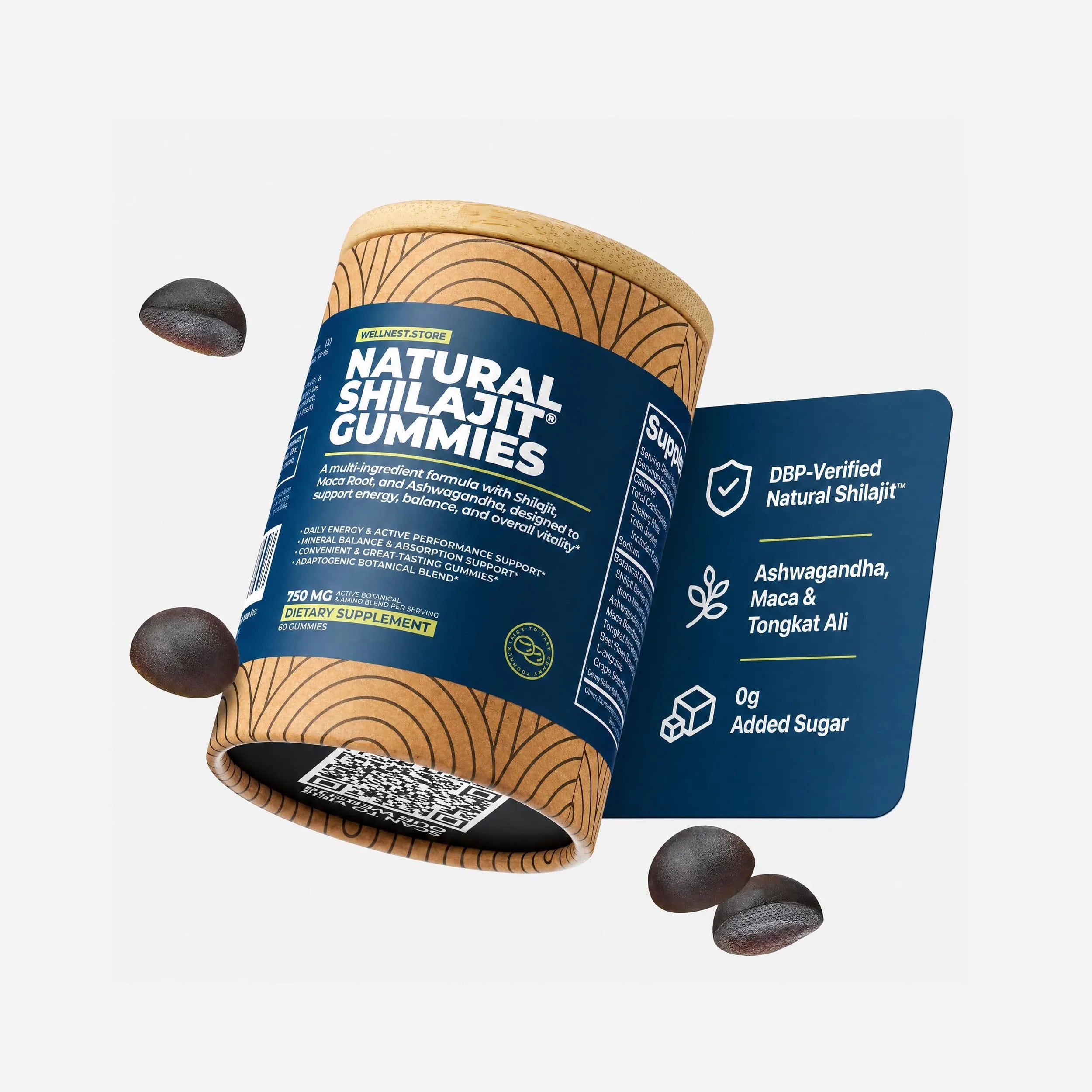Natural Shilajit Gummies 60-count bottle