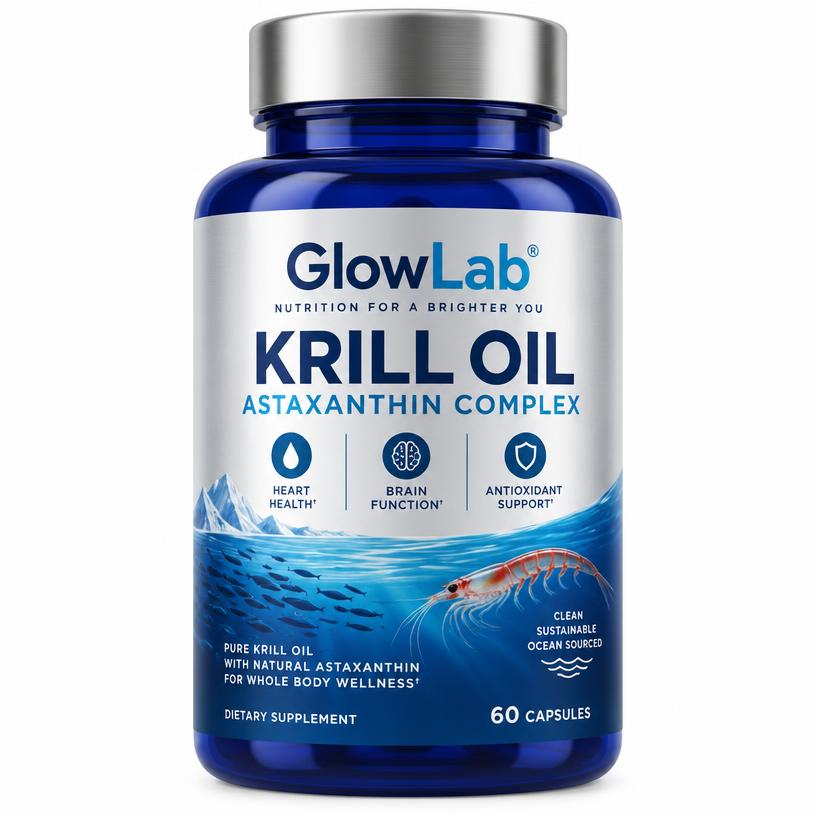 GlowLab Krill Oil Astaxanthin Complex bottle