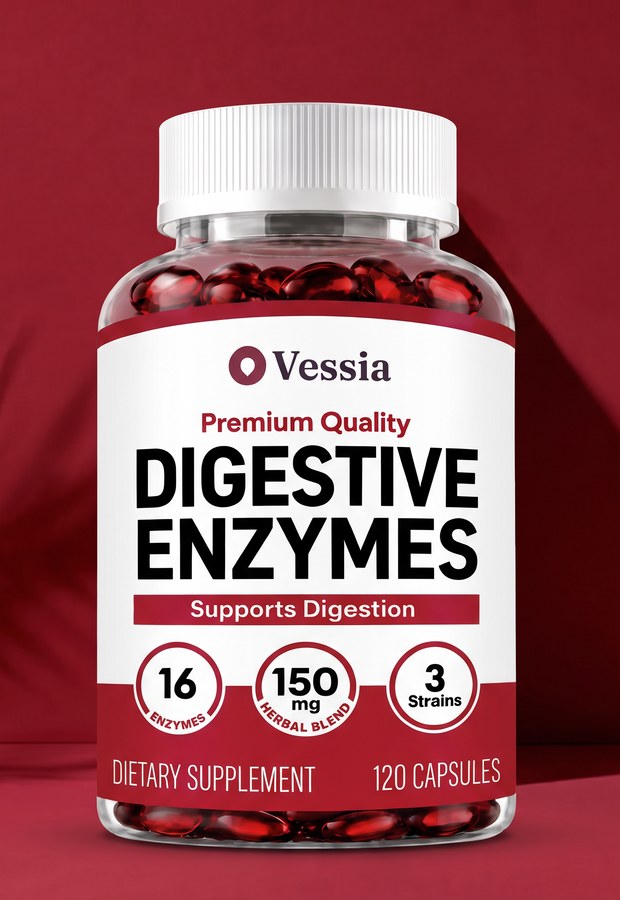 Vessia Digestive Enzymes 120 capsule bottle
